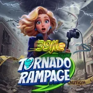 Tampilan grid unik berbentuk corong pada slot Tornado Rampage